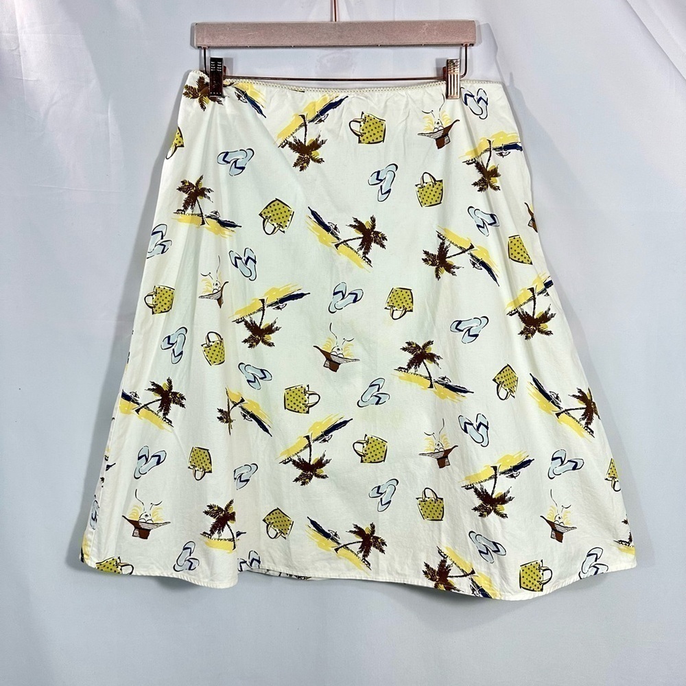 Vintage Valerie Stevens Casual beach themed a-line midi skirt size 14